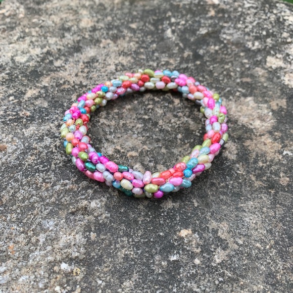 Rainbow rice pearl bracelet - Picture 3 of 5